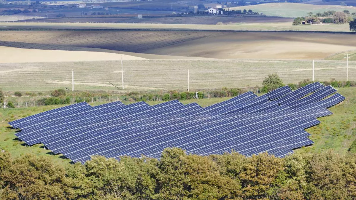 Sistema fotovoltaico instalado en un campo de Montalto di Castro, en el centro de Italia. Marco Scataglini/UCG/Universal Images Group via Getty Images