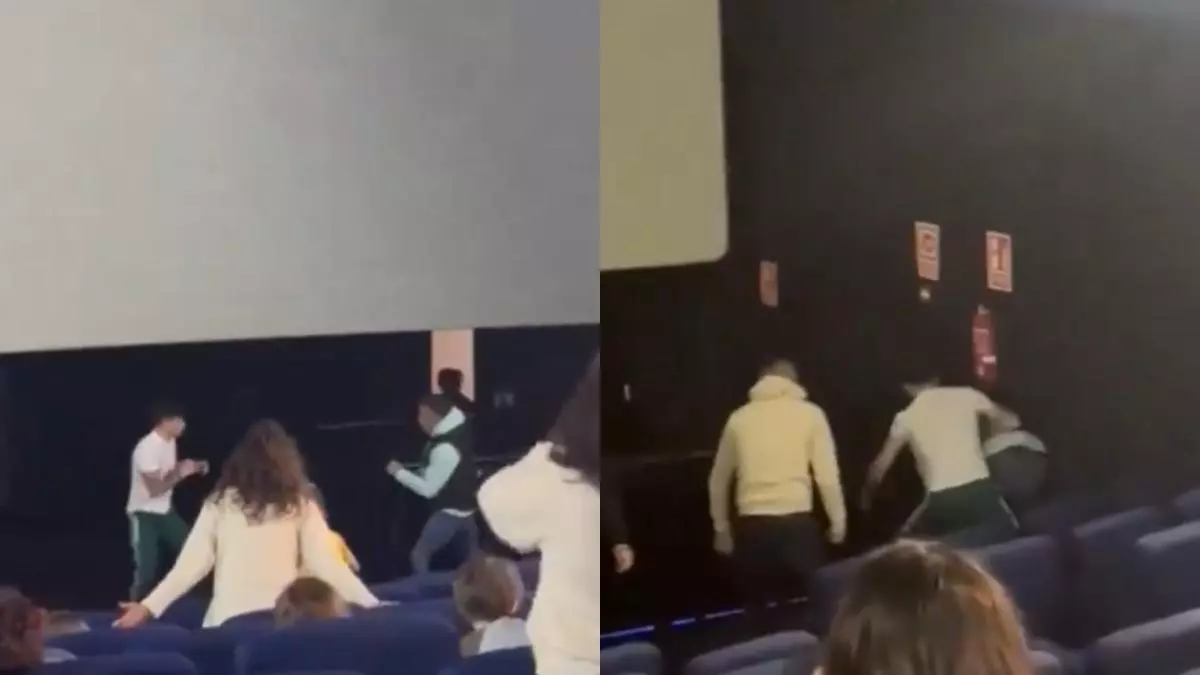 Una brutal pelea en un cine de León / REDES
