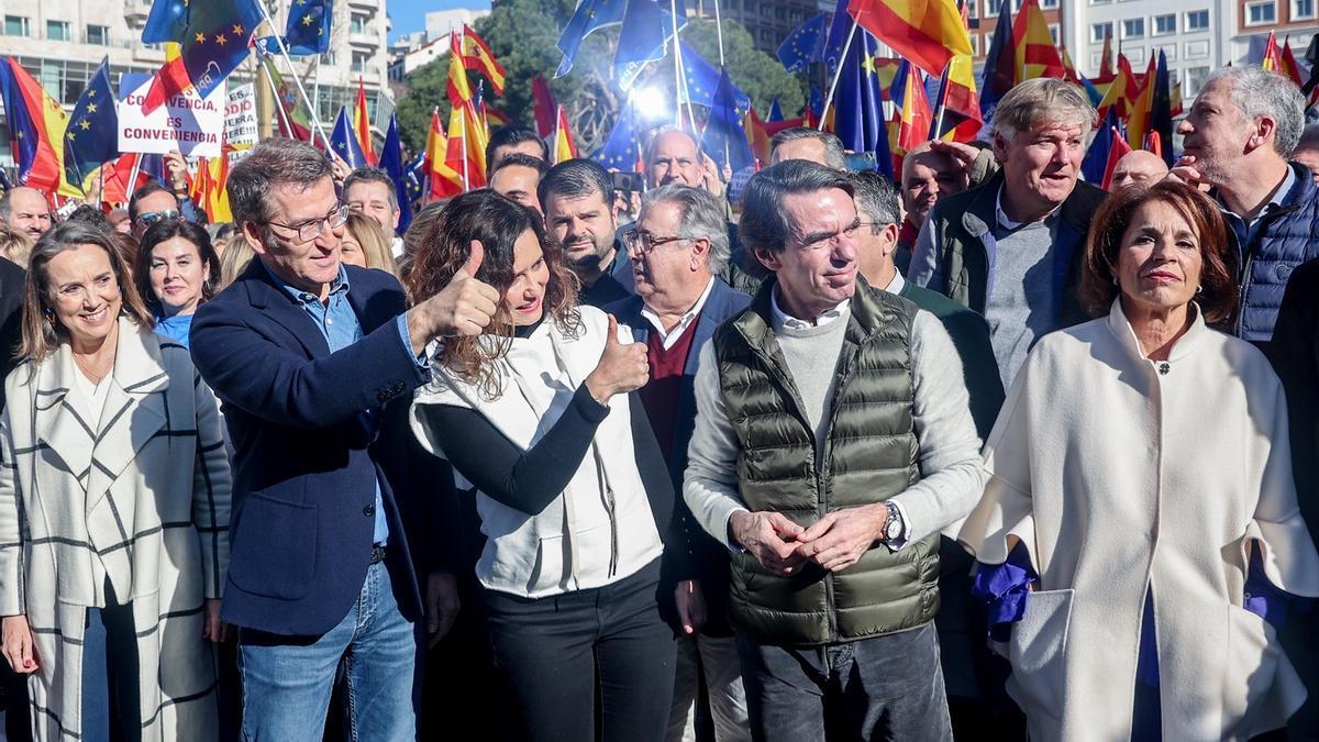 Feijóo, durante una manifestación en Madrid. / EP