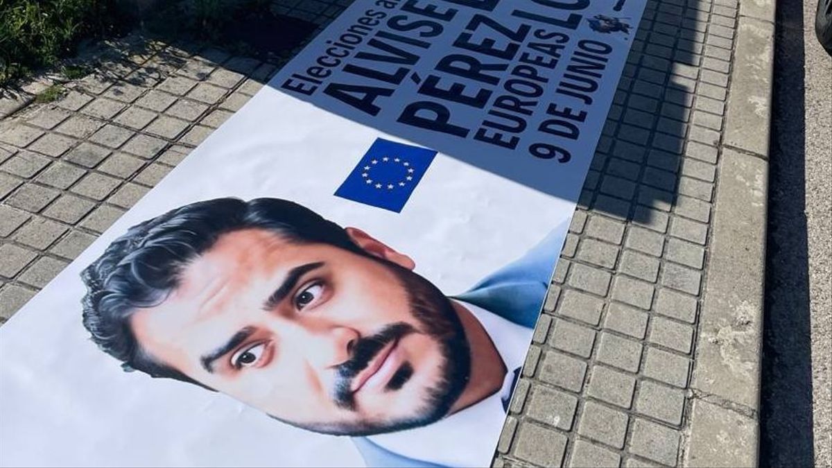 Un cartel de la campaña de Luis Pérez (conocido como Alvise) para concurrir a las euopeas. X