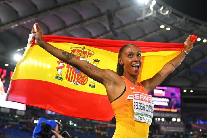 Ana Peleteiro, celebrando su victoria en Roma.GETTY Ana Peleteiro, celebrando su victoria en Roma.GETTY