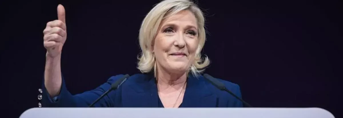Marine Le Pen, líder de partido de extrema derecha Agrupación Nacional (AN)