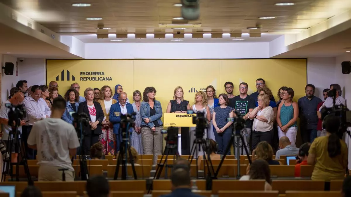 La portavoz de ERC, Raquel Sans, en rueda de prensa EUROPA PRESS - LORENA SOPENA