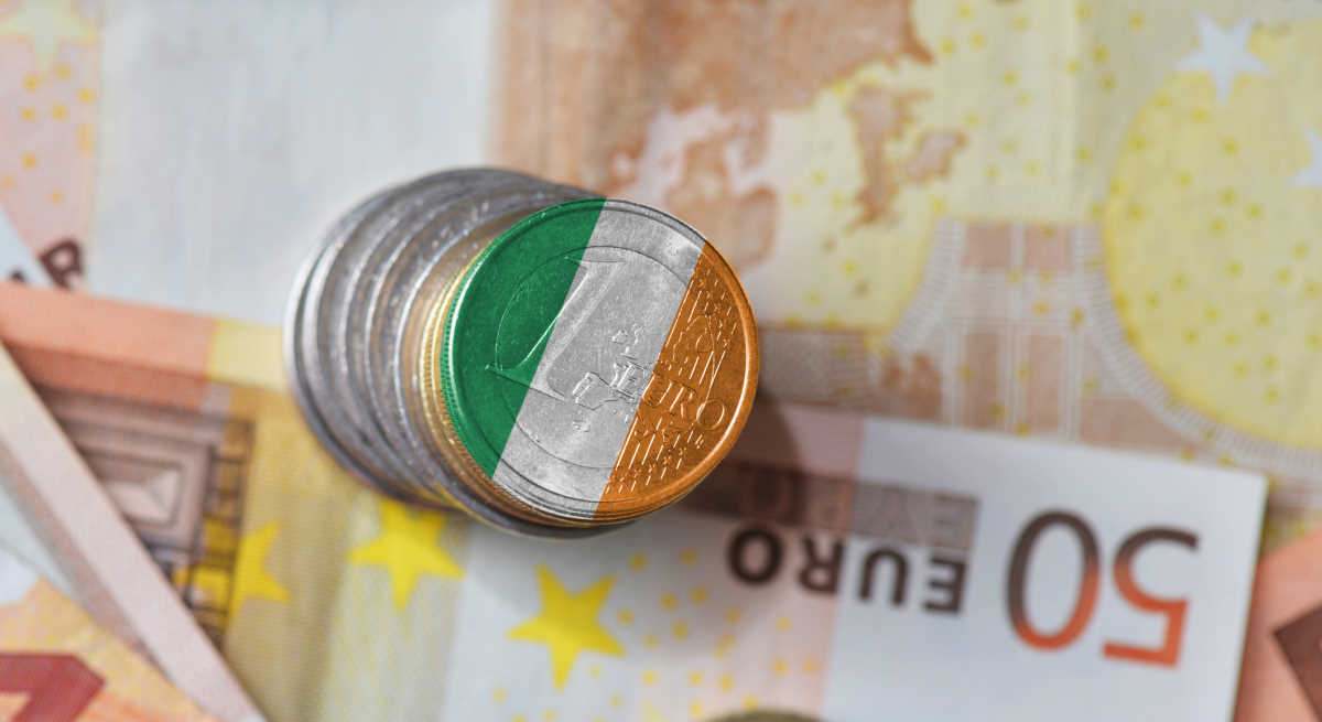 Euro con los colores de Irlanda