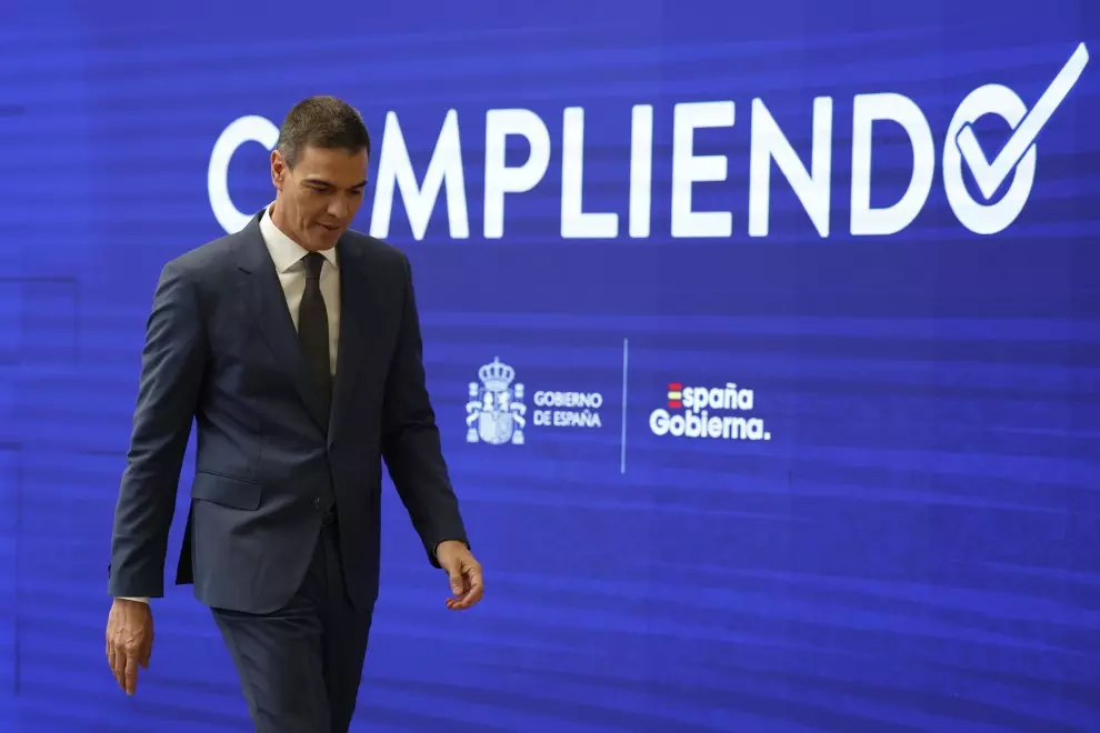 Pedro Sánchez, tras concluir el balance del curso político, a 31 de julio de 2024.