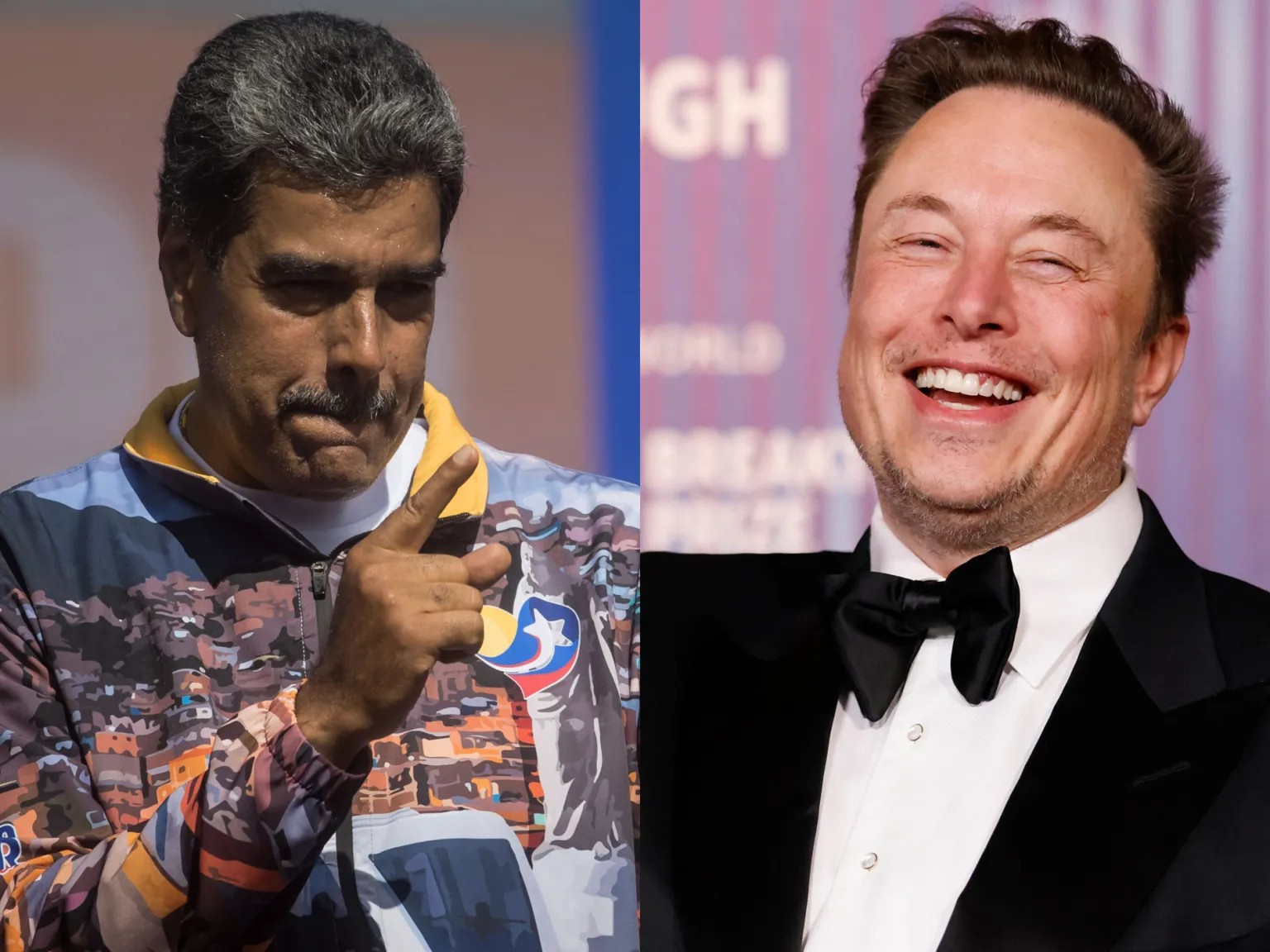 Combo de fotografías del presidente de Venezuela, Nicolás Maduro (izq.), y magnate Elon Musk. EFE/Miguel Gutiérrez/Caroline Brehman