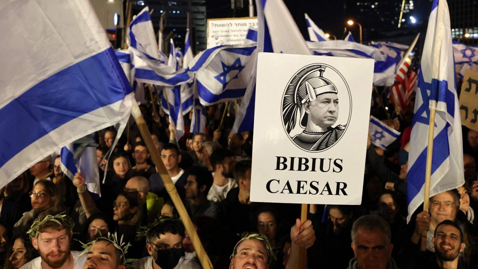 Manifestantes en Tel Aviv