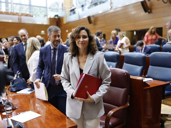 La presidenta de la Comunidad de Madrid, Isabel Díaz Ayuso, tras el debate sobre el Estado de la Región. (EFE/Rodrigo Jiménez)