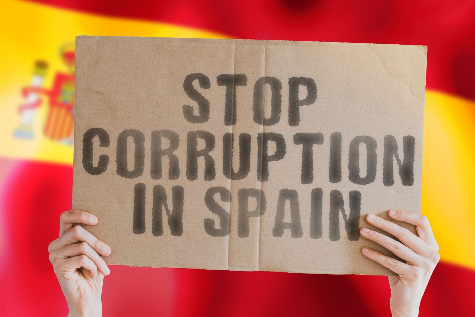 Cartel sobre la corrupción en España