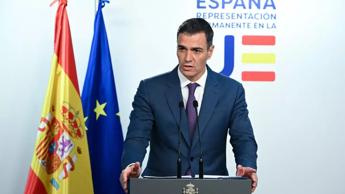 Pedro Sánchez, en la rueda de prensa de este jueves. Europa Press