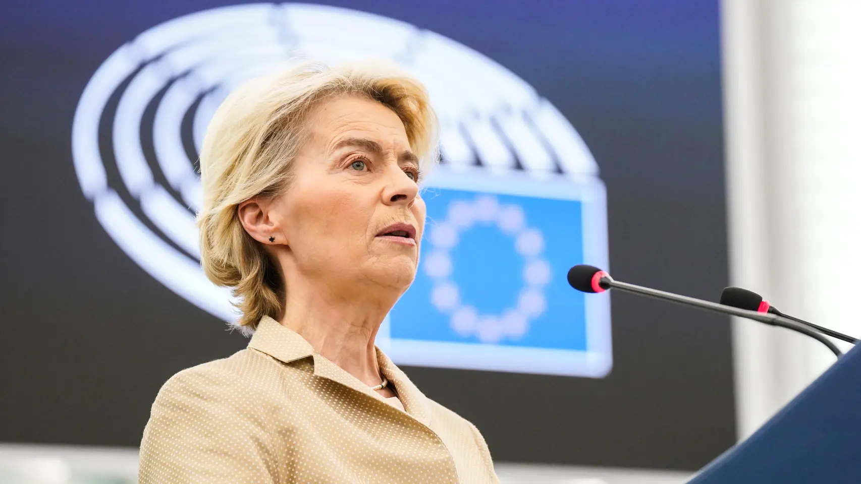 La presidenta de la Comisión, Ursula von der Leyen, durante su comparecencia ante la Eurocámara de la semana pasada Parlamento Europeo