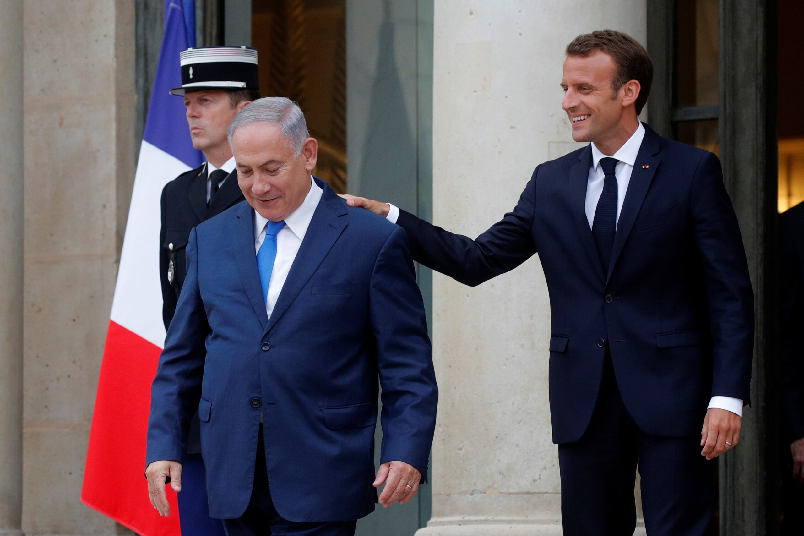 El presidente de Francia Macron con Netanyahu