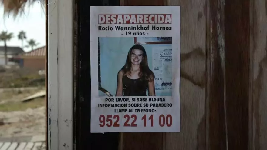 Cartel de búsqueda de Rocío Wanninkhof. Captura de Netflix