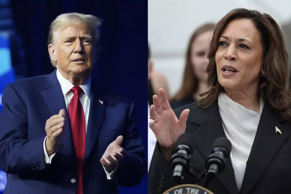 El candidato republicano, Donald Trump (izquierda) y la candidata demócrata, Kamala Harris (derecha) en imágenes de archivo. — Ting Shen / Pool / EFE