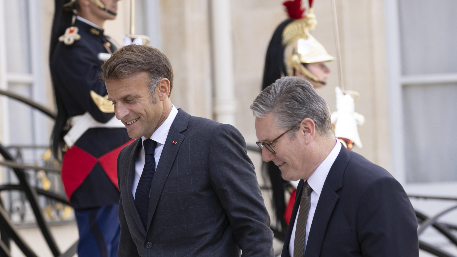 El presidente Macron con el primer ministro británico Starmer