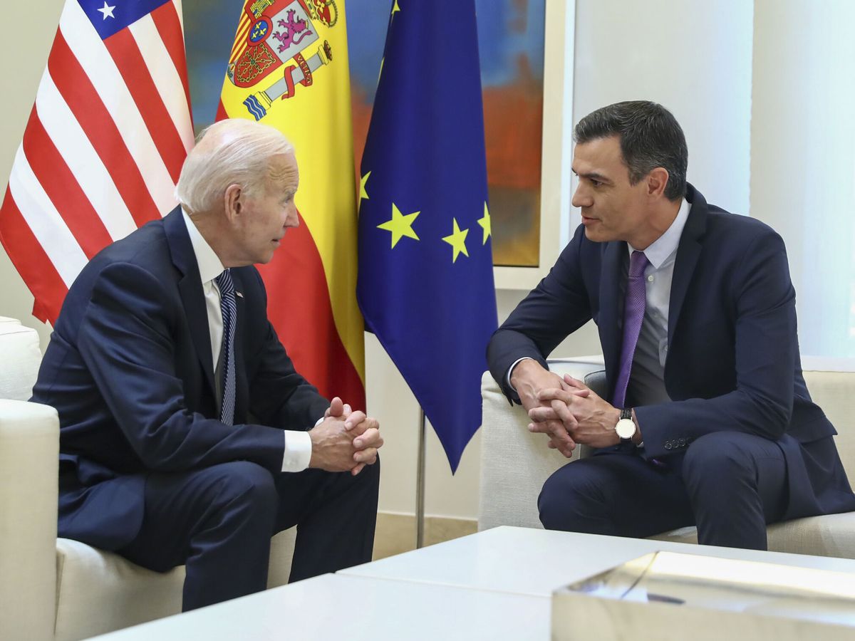 Presidente de EE.UU. Biden y el presidente de España Sánchez