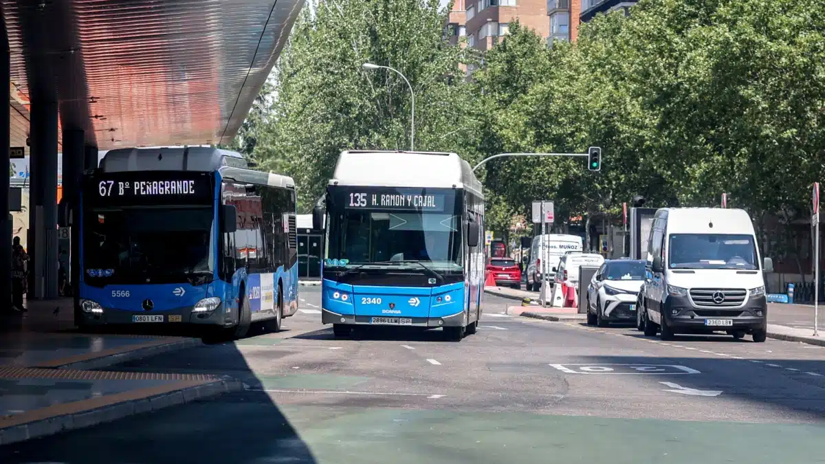 Un autobús de la línea 135, en el intercambiador de Plaza de Castilla, a 5 de agosto de 2024, en Madrid | EP