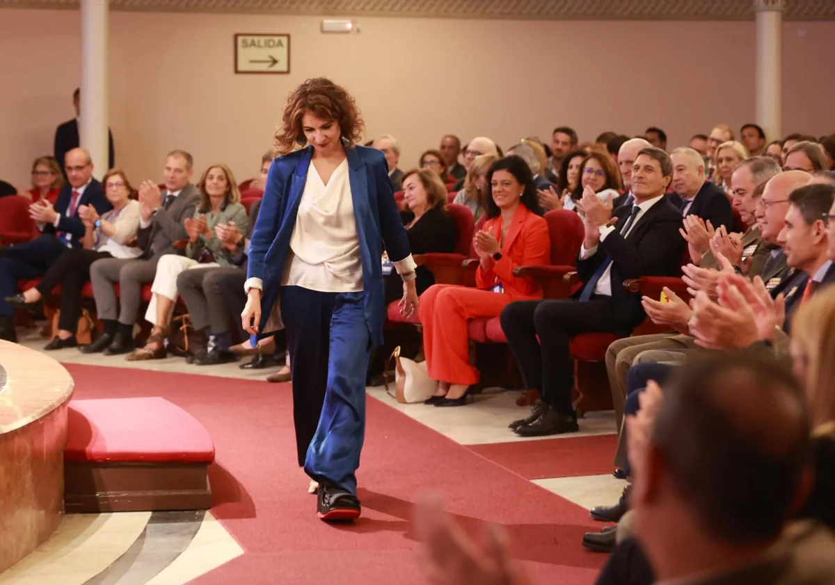 La ministra María Jesús Montero en un acto celebrado en Sevilla abc