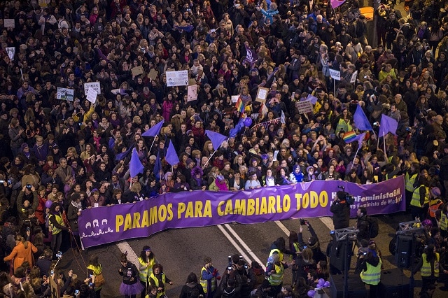 Marcha del 8 de marzo de 2018 en Madrid. ÁLVARO MINGUITO