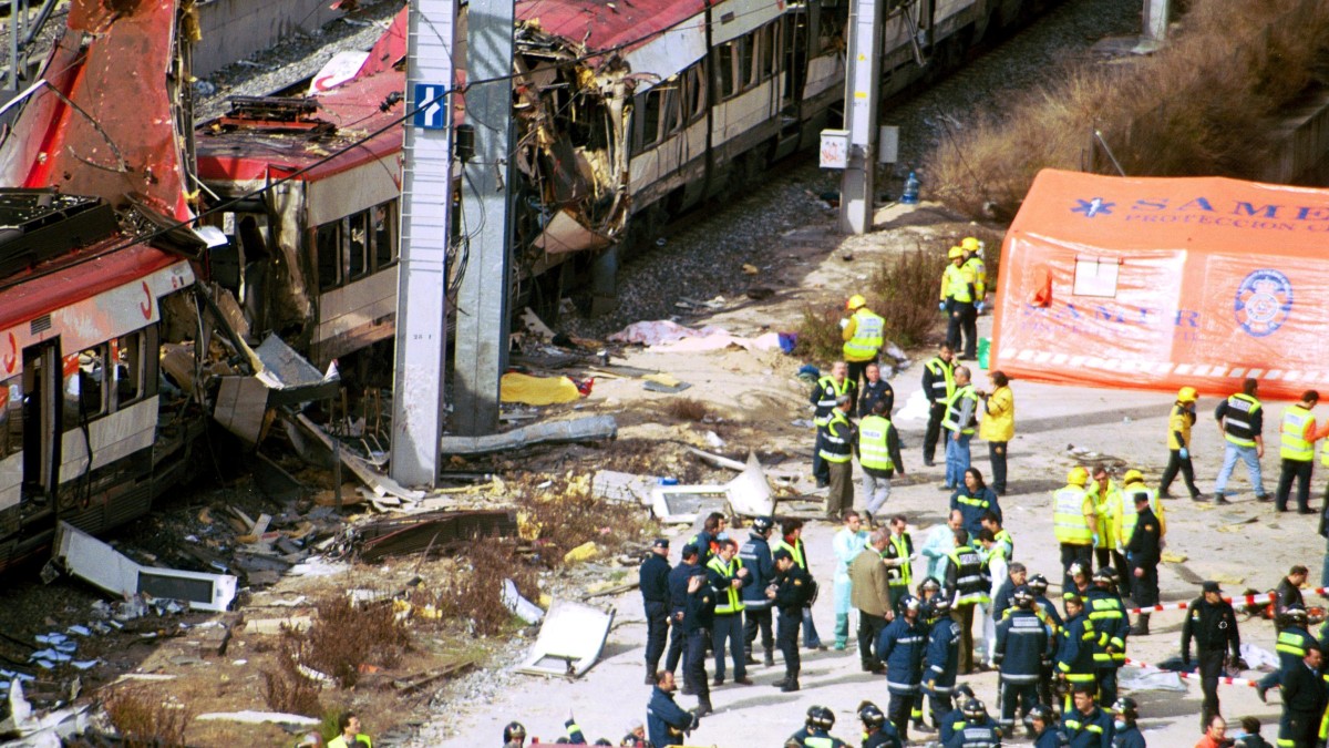 Tren tras la explosión